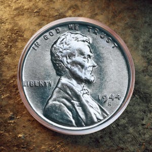 未使用 回収貨幣 1943年 リンカーンスチール1セントコイン ミント