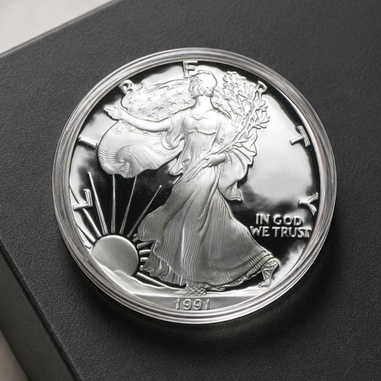 コインペンダントトップアメリカ1ドル銀貨モルガンダラー自由の女神面 