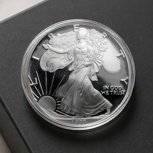 1995 Amerikanskt Silver Eagle-mynt – 1 oz .999 Fin Silver Dollar – Vandrande Liberty-mynt