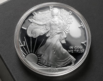 Moneta American Silver Eagle del 1995 – Dollaro d'argento puro .999 da 1 oncia – Moneta Walking Liberty