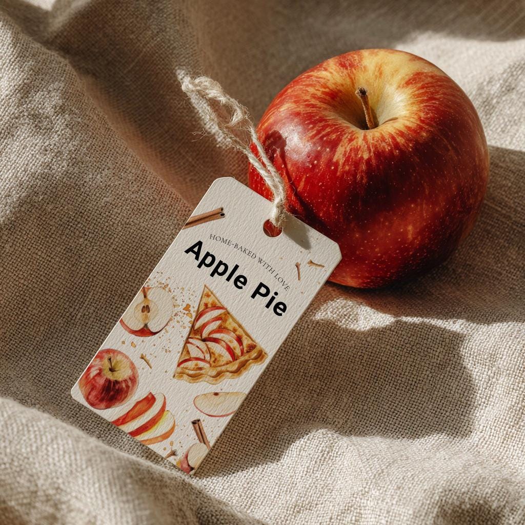 Watercolor Apple Pie Labels – Printable Fall Baking Stickers (PDF & PNG ...