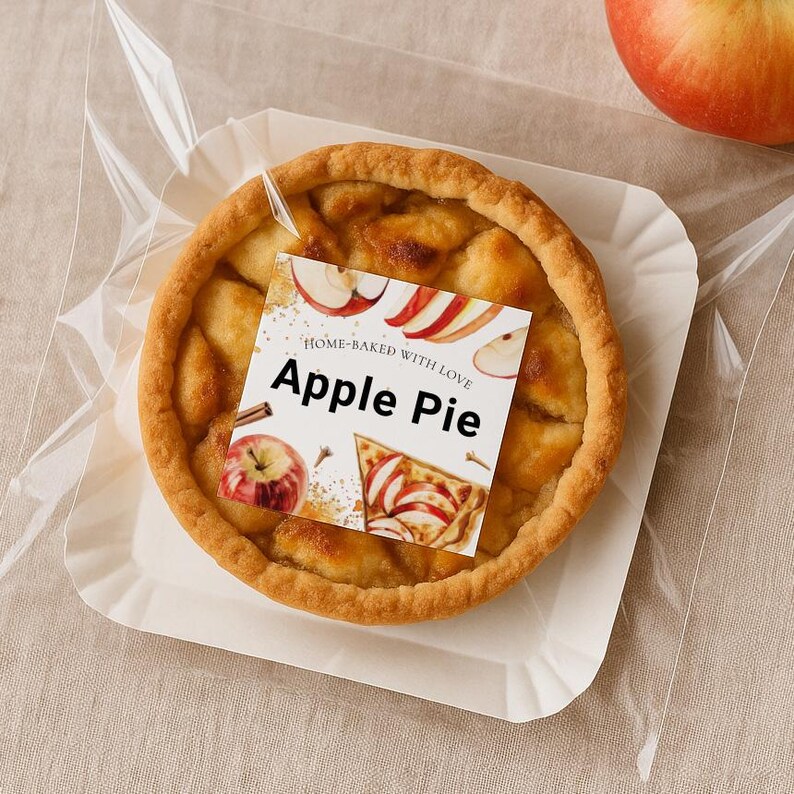 Watercolor Apple Pie Labels – Printable Fall Baking Stickers (PDF & PNG ...