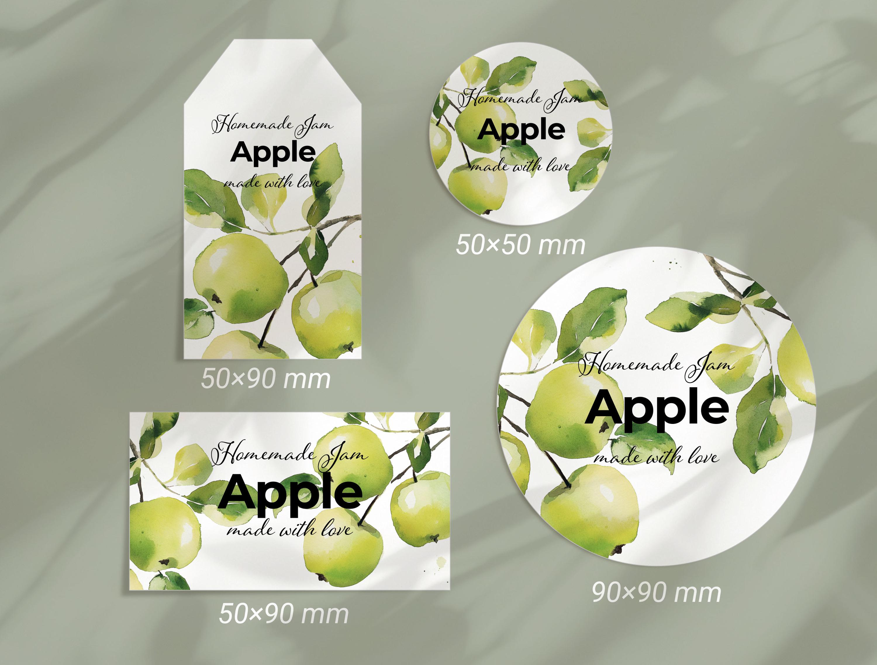 Printable Apple Jam Labels – DIY Canning Stickers – Watercolor Apple ...