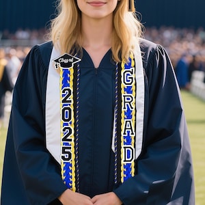 Gepersonaliseerde naam afstuderen Lei, aangepaste afstudeerstola met jouw ontwerp, Class of 2025 Graduation Lei, Senior Night Gift Lei, cadeau voor afgestudeerden