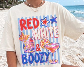 4. Juli Party Shirt Komfortfarben, Rot, Weiß und weinerliches Shirt, Trendy 4. Juli Erwachsenen Party Top, Unabhängigkeitstag Grafik T-Shirt