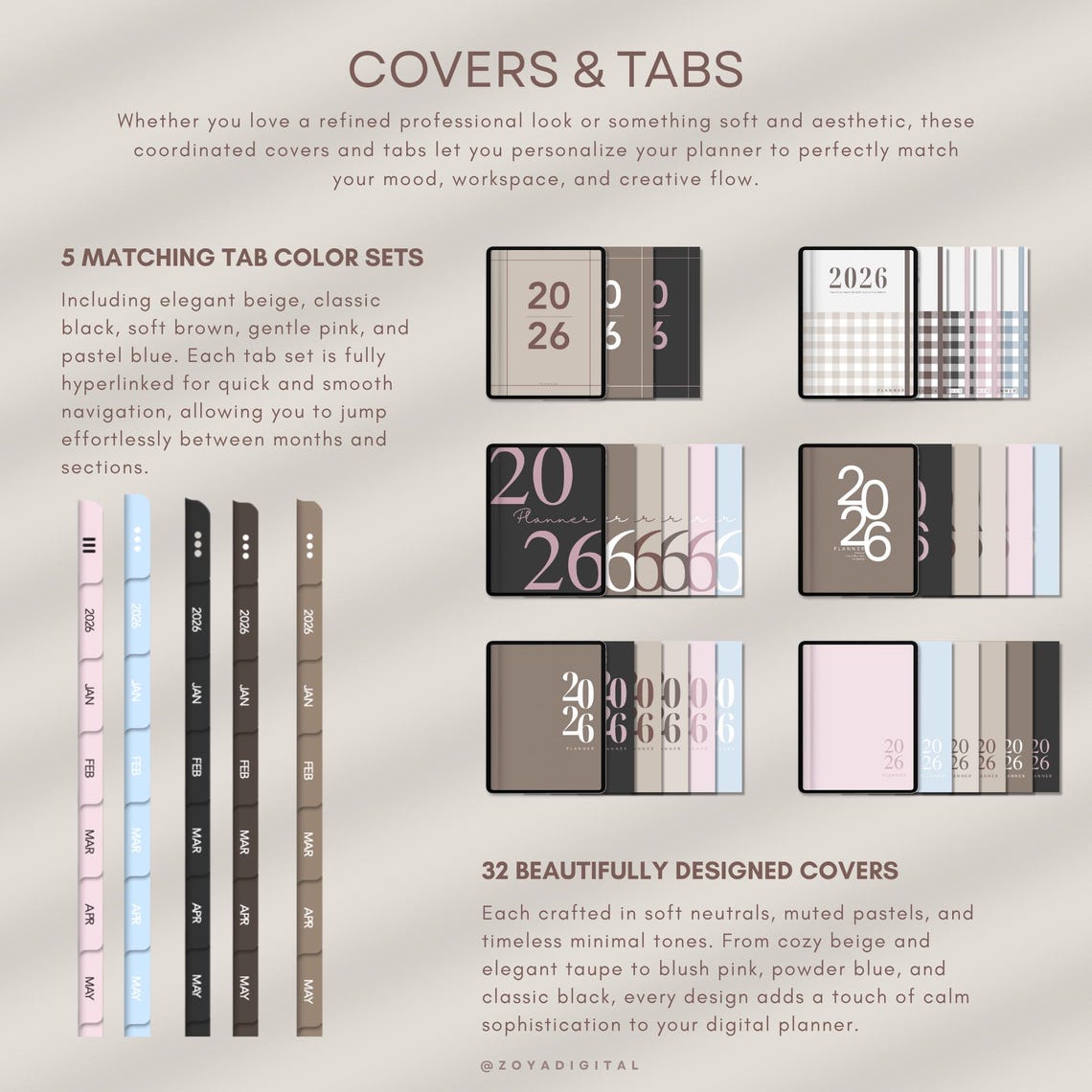 2026 Digital Planner: Neutral Planner Template for Goodnotes ...