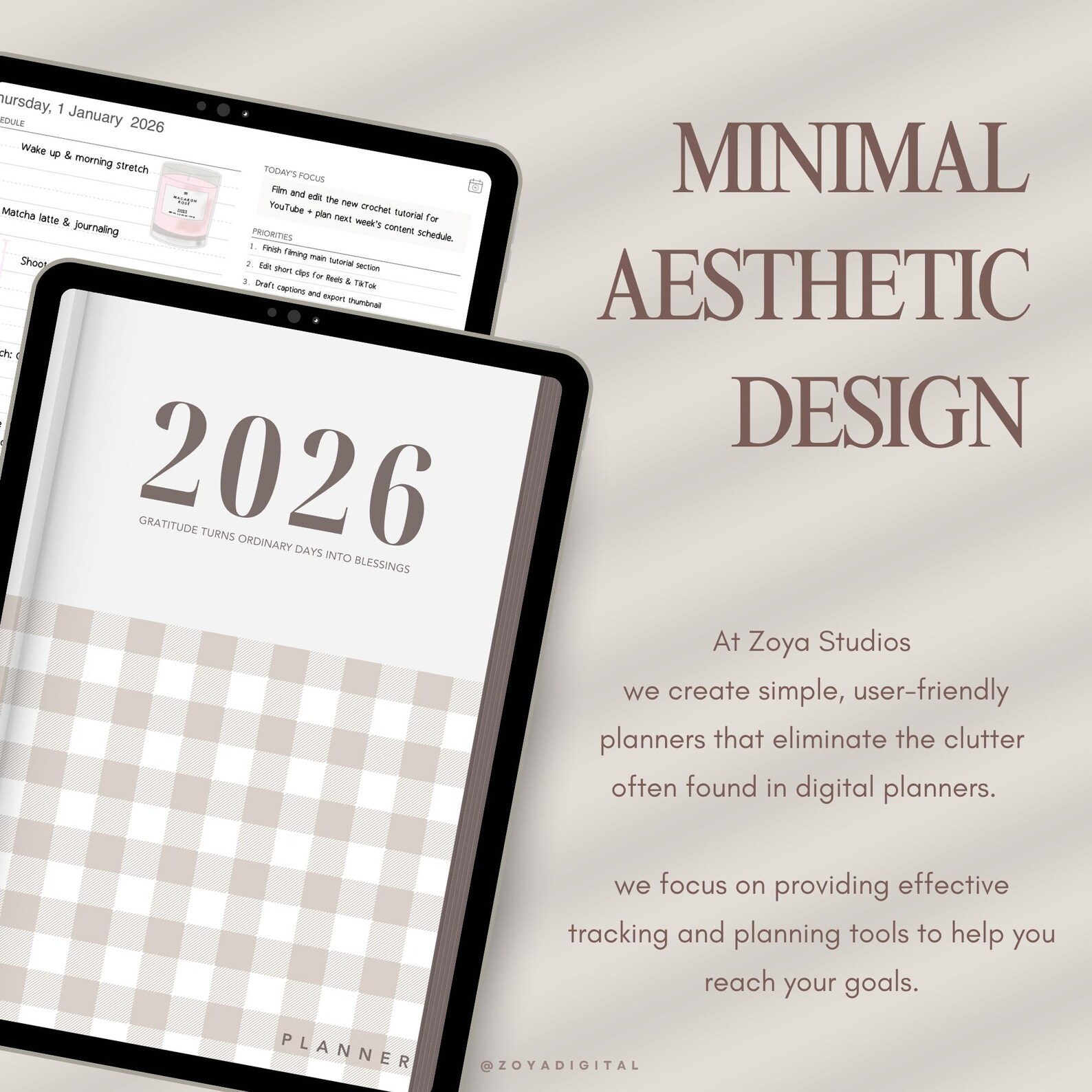 2026 Digital Planner: Neutral Planner Template for Goodnotes ...
