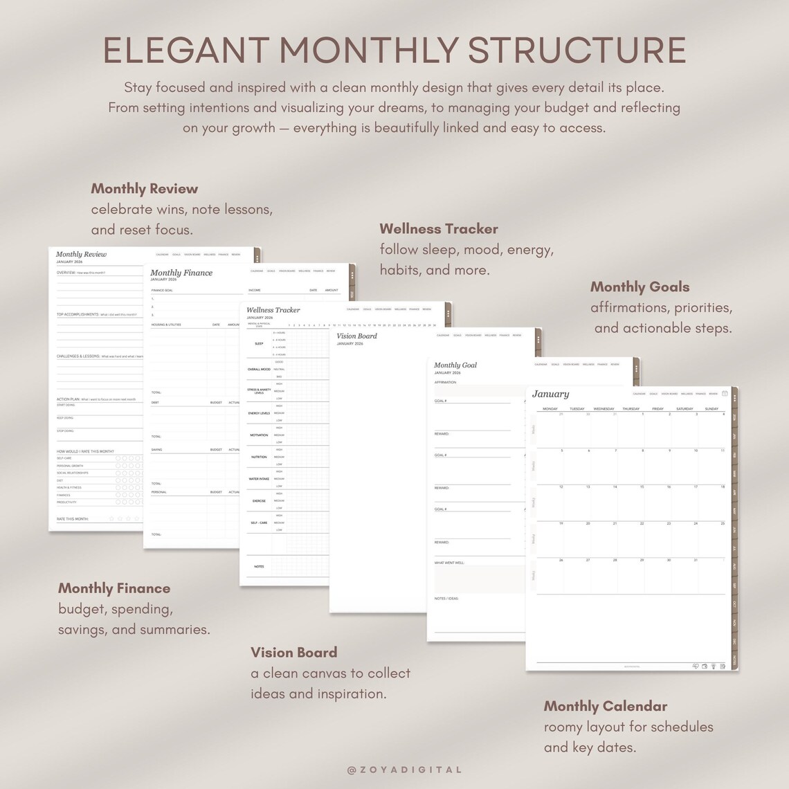 2026 Digital Planner: Neutral Planner Template for Goodnotes ...