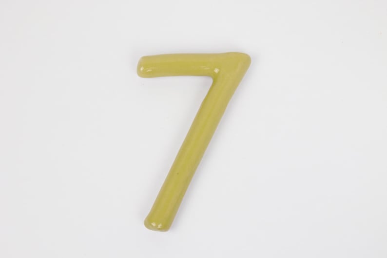 Modern Bubble Ceramic House Address Numbers, Light Green, 2 8 1 7