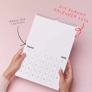 2026 wall calendar for self-design | Ring binding | DIY photo calendar | Blank calendar | FSC | German | Vertical