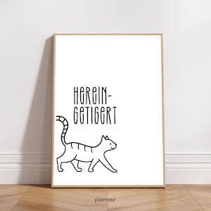 ACCOGLIENZA | Poster | Stampa | Gatto | Corridoio | Decorazione Dopamina | Disegnato a mano | Design minimalista | Varie dimensioni