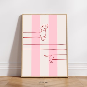 SALSICCIA | Poster | Stampa | Bassotto | Corridoio | Decorazione della dopamina | disegnato a mano | Design minimalista | Diverse dimensioni