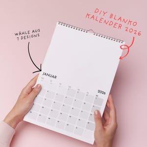 2026 wall calendar for self-design | Ring binding | DIY photo calendar | Blank calendar | FSC | German | Vertical
