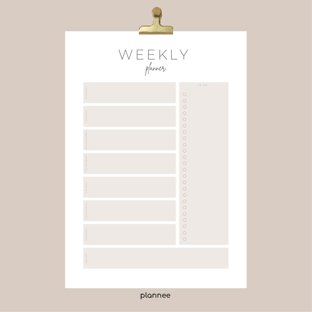Weekly Planner 2026 | Minimalist Weekly Planner | Calendar | Vertical ...