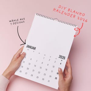 2026 wall calendar for self-design | Ring binding | DIY photo calendar | Blank calendar | FSC | German | Vertical