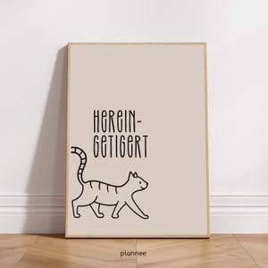 ACCOGLIENZA | Poster | Stampa | Gatto | Corridoio | Decorazione Dopamina | Disegnato a mano | Design minimalista | Varie dimensioni