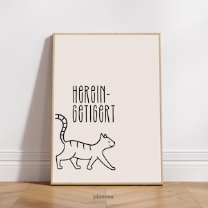 TAKING IN | Poster | Print | Cat | Hallway | Dopamine decoration | Hand-drawn | Minimalist design | Various sizes
