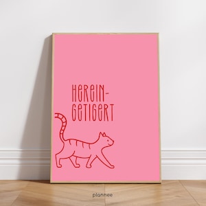 ACCOGLIENZA | Poster | Stampa | Gatto | Corridoio | Decorazione Dopamina | Disegnato a mano | Design minimalista | Varie dimensioni