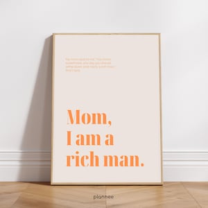 Mamma, sono un uomo ricco. | Cher | Poster | Stampa | Arte murale | Decorazione Dopamina | Illustrazione | Design minimalista | Varie dimensioni