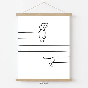 SAUSAGE DOG | Poster | Print including frame | Dachshund | Hallway | Dopamine Decor | drawn Illustration | Minimalistic | Different Sizes