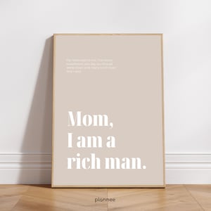 Mamma, sono un uomo ricco. | Cher | Poster | Stampa | Arte murale | Decorazione Dopamina | Illustrazione | Design minimalista | Varie dimensioni