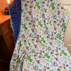 Toy Story Minky Blanket | Woody Buzz Lightyear Baby Toddler Snuggle Cover image 1