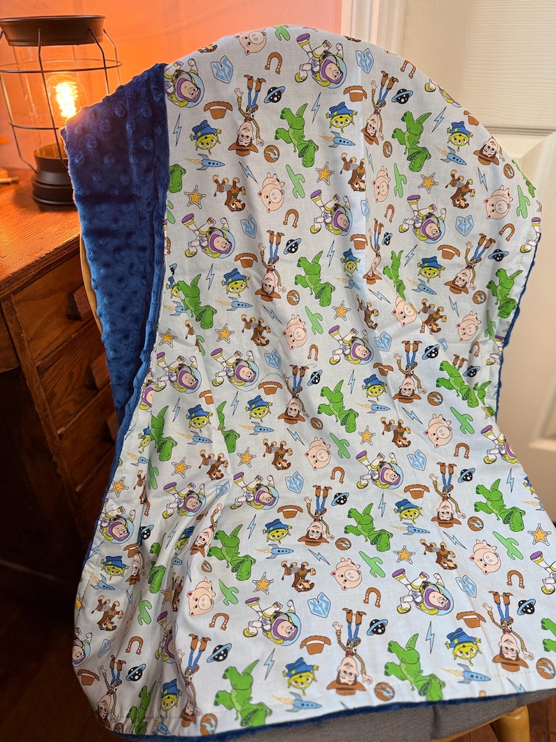 Toy Story Minky Blanket | Woody Buzz Lightyear Baby Toddler Snuggle Cover image 1