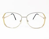 Vintage 1980 39 s Marcolin Lunettes Cartiers De Luxe Gold and Yellow Oversized Frame