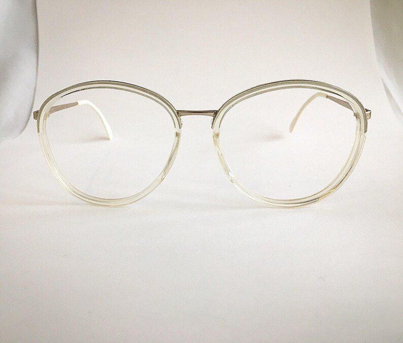 CLEARANCE Vintage 1990's Oversized White and Clear Nigura Eyewear Eyeglasses Frames image 6