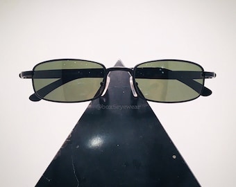 Vintage 1990's Fielmann Black Rectangular Sunglasses