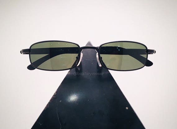 Vintage 1990's Fielmann Black Rectangular Sunglas… - image 1