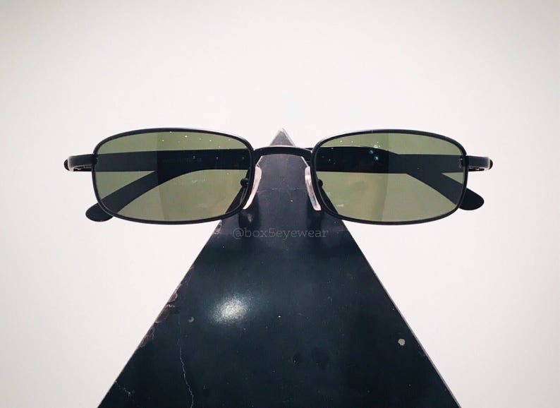 Vintage 1990's Fielmann Black Rectangular Sunglasses image 1