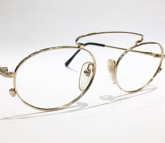 Vintage 1990's Celine Perceval Round Gold Eyeglas… - image 2