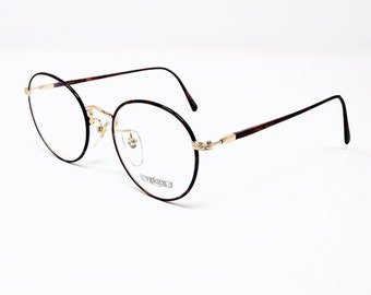 Vintage 1990's Versus by Versace Round 18kgp Round Glasses Gold and Tortoiseshell