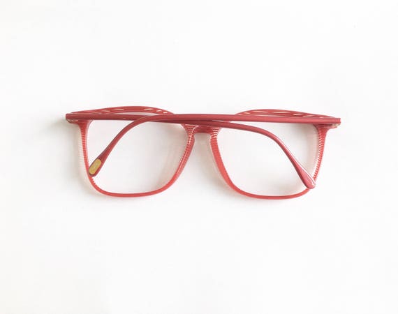 Vintage 1980's Yves Saint Laurent Candy Red Strip… - image 4