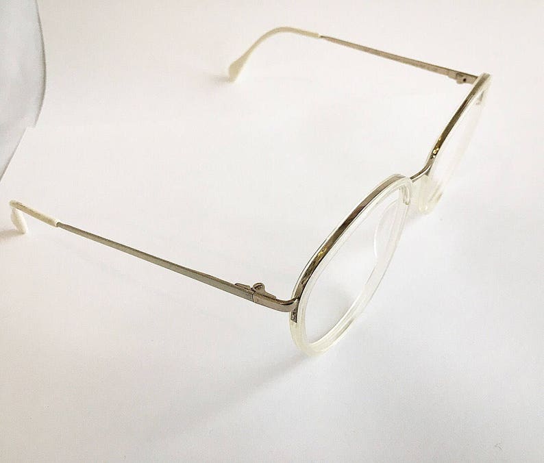 CLEARANCE Vintage 1990's Oversized White and Clear Nigura Eyewear Eyeglasses Frames image 4