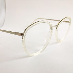 CLEARANCE Vintage 1990's Oversized White and Clear Nigura Eyewear Eyeglasses Frames image 5