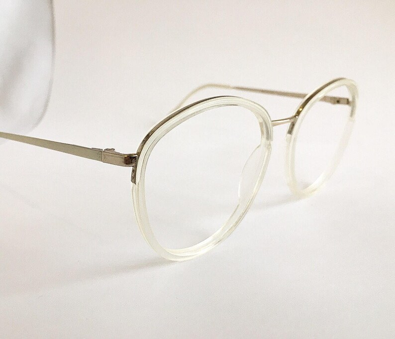 CLEARANCE Vintage 1990's Oversized White and Clear Nigura Eyewear Eyeglasses Frames image 5