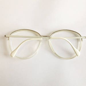 CLEARANCE Vintage 1990's Oversized White and Clear Nigura Eyewear Eyeglasses Frames image 3