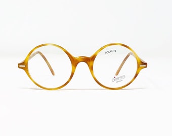 Vintage 1980's Airess Blonde Havana Round Eyeglasses