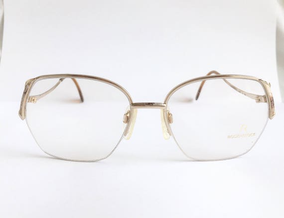 Vintage 1990's Semi-Rimless Gold Rodenstock Eyeglasses - Gem