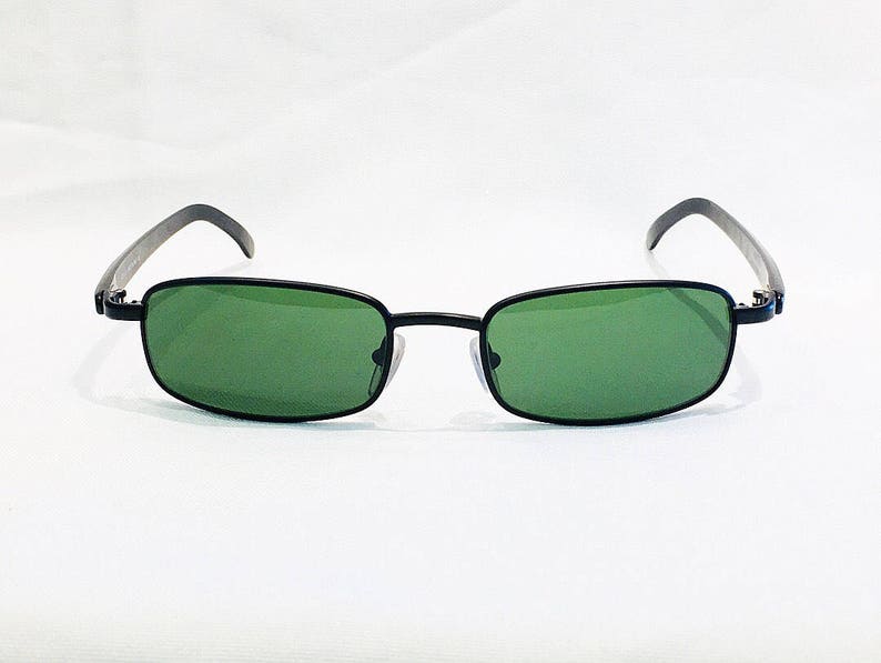 Vintage 1990's Fielmann Black Rectangular Sunglasses image 2