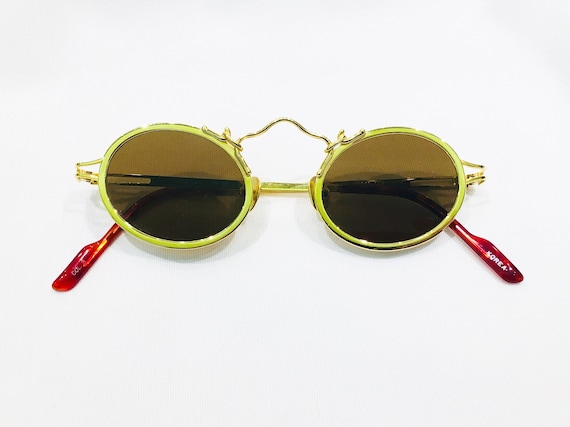 Vintage 1990's Koure Round Gold Sunglasses