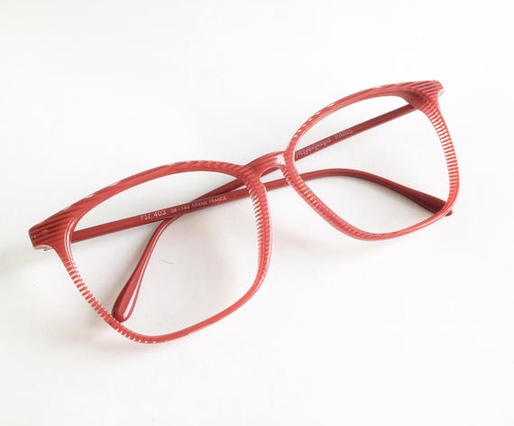 Vintage 1980's Yves Saint Laurent Candy Red Strip… - image 5