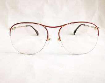 Vintage 1980's Silhouette Oversized Half Rim Eyeglasses Glasses Frames