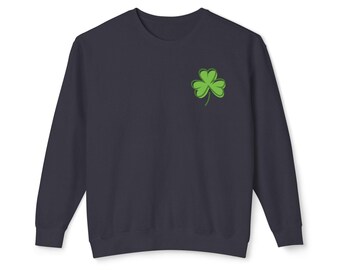St Patrick's Day Unisex Sweatshirt, Lightweight Crewneck Jumper, Green Shamrock Pullover, Irish Holiday Top, Spring Clover Sweater