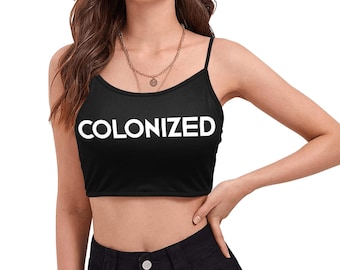 Kolonisiertes Spaghetti-Träger-Crop-Top, Rassenspiel, Fetisch, Kink, Königin der Herzen, gebleicht, BWC, in weißem Besitz, NSFW, Sissy, Hahnrei, Interrassisch.