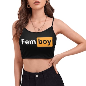 Femboy Spaghetti Strap Crop Top