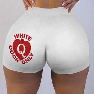 Queen Of Hearts Womens Shorts, Bleached, QOH, Colonized, Bleach Bunny, Raceplay, Kink, Fetish, Interracial, NSFW, BWC, Kinky, Booty Shorts