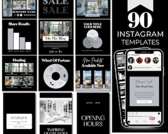 Lyxigt Instagram-mallarpaket: Canva Social Media Kit (digital nedladdning)